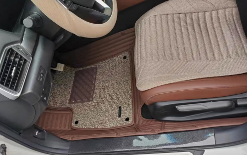 Coffee Stripe Double Layer PVC Coil on Top Car Mats photo review