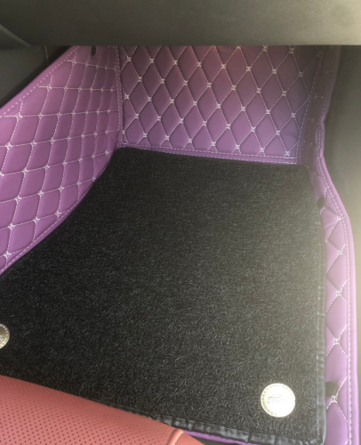 Purple & White Diamond Double Layer PVC Coil on Top Car Mats photo review